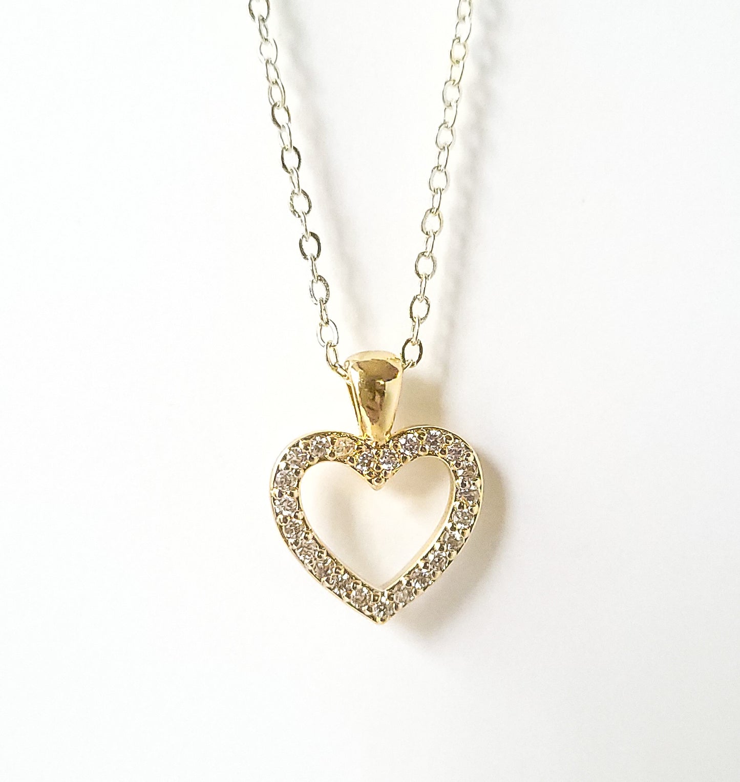 Gold Filled Pave Heart Necklace