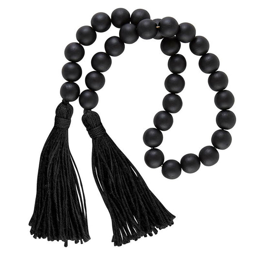 Wood Beaded Garland - Black