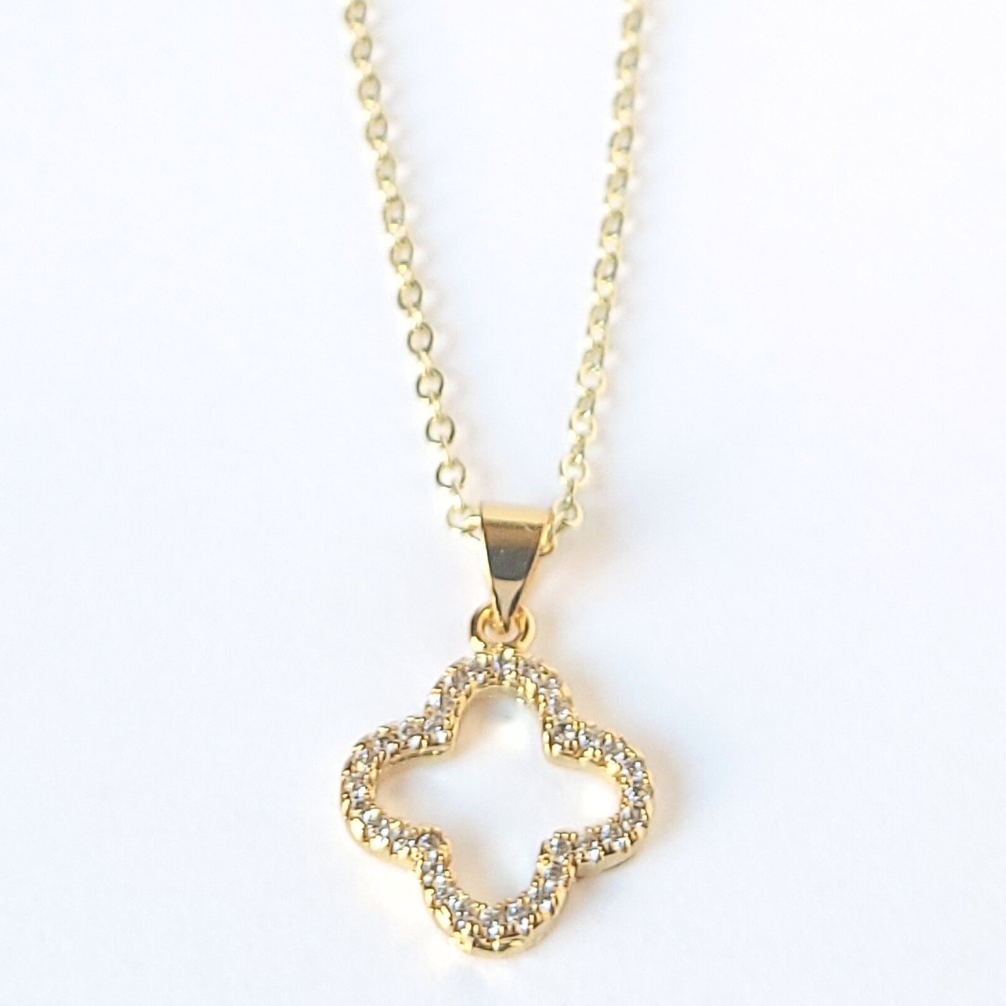 Pave Quatrefoil Clover Necklace