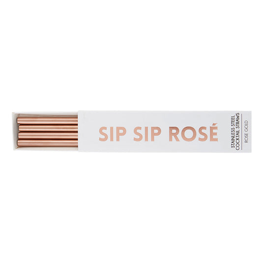 5" Cocktail Straw - Rose Gold- 4pcs