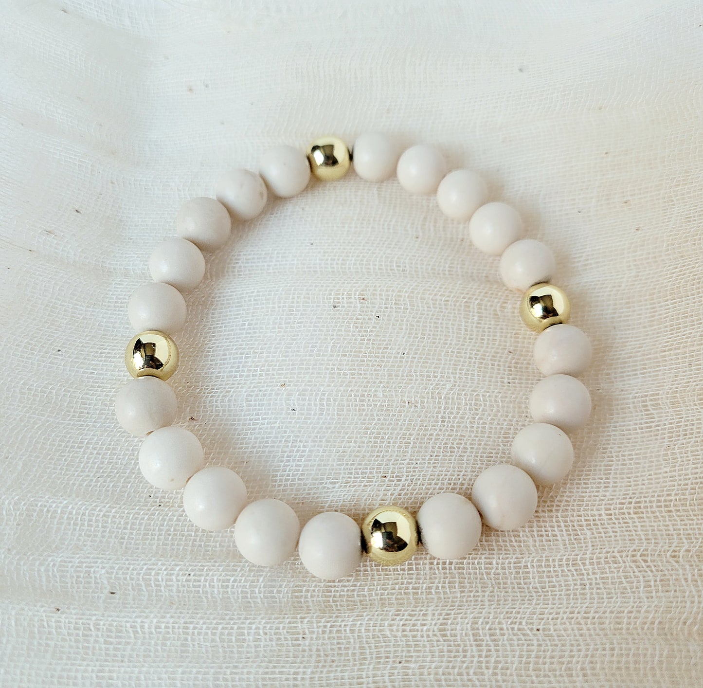 Riverstone with Gold Filled Beads