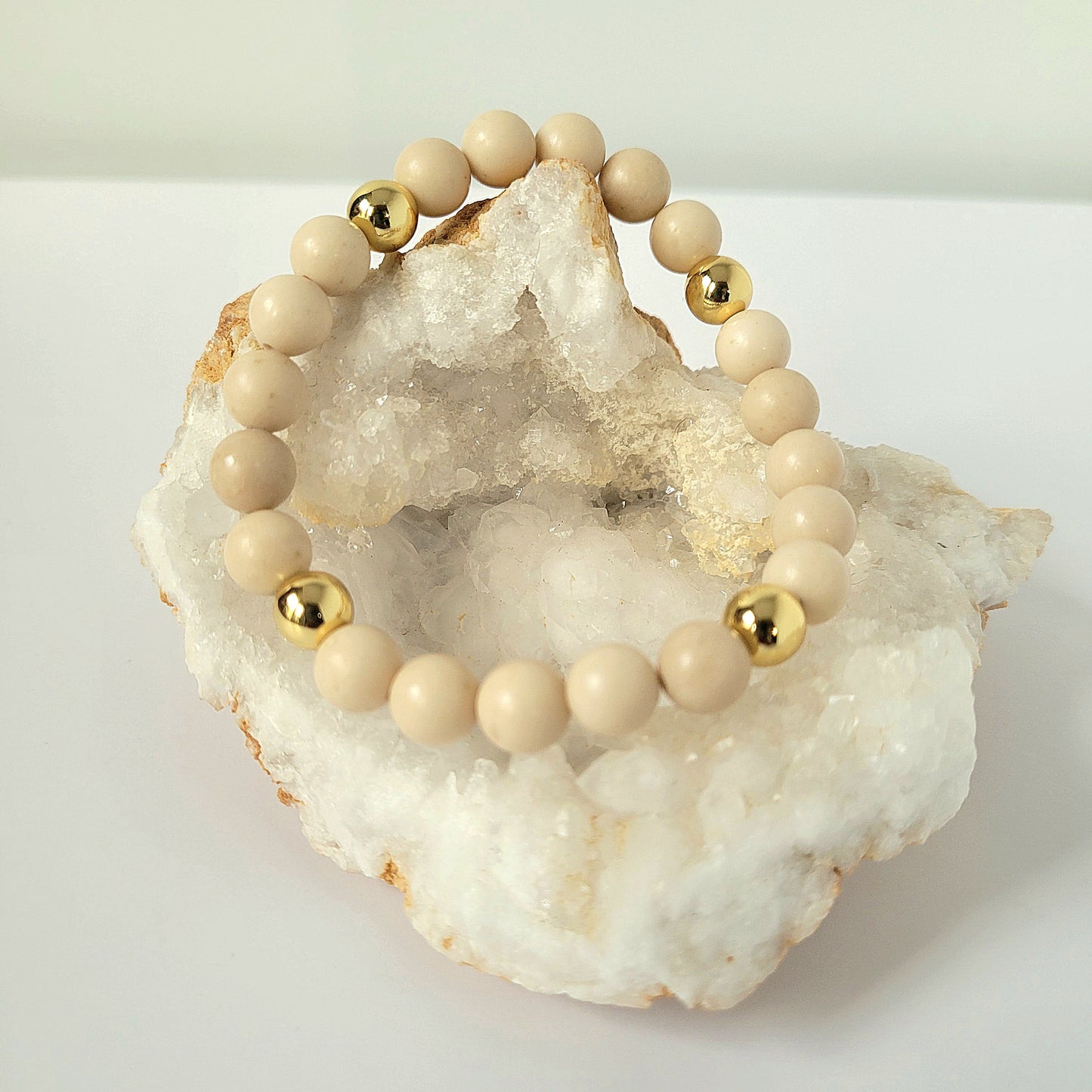 Riverstone with Gold Filled Beads