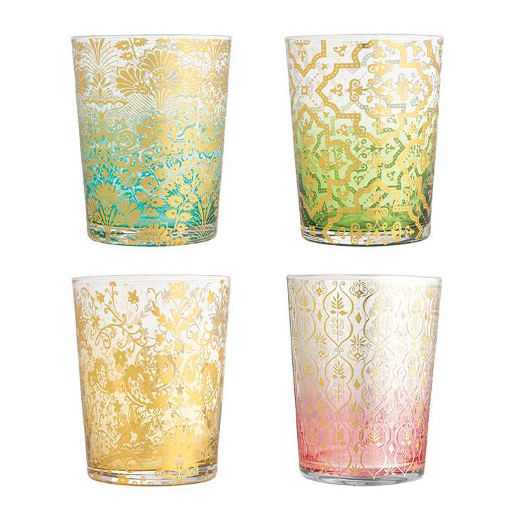 Vandor Ana Davis Lola Ombre 4 Piece 8 oz. Glass Set, Multicolored