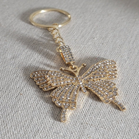 Bling Butterfly Charm Keychain