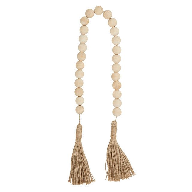 Wood Beads - Natural with Jute