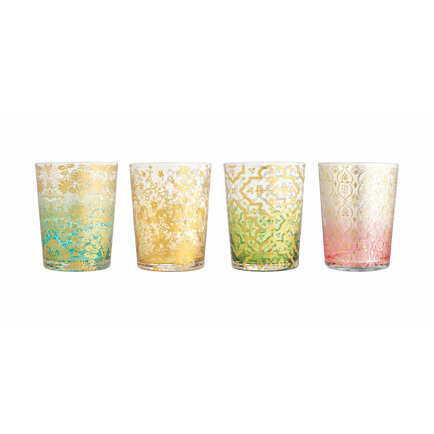 Vandor Ana Davis Lola Ombre 4 Piece 8 oz. Glass Set, Multicolored