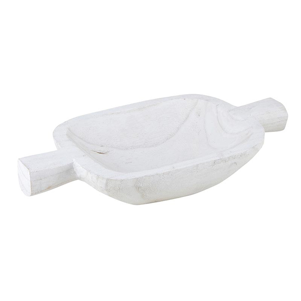 Paulownia Double Handle Tray - White