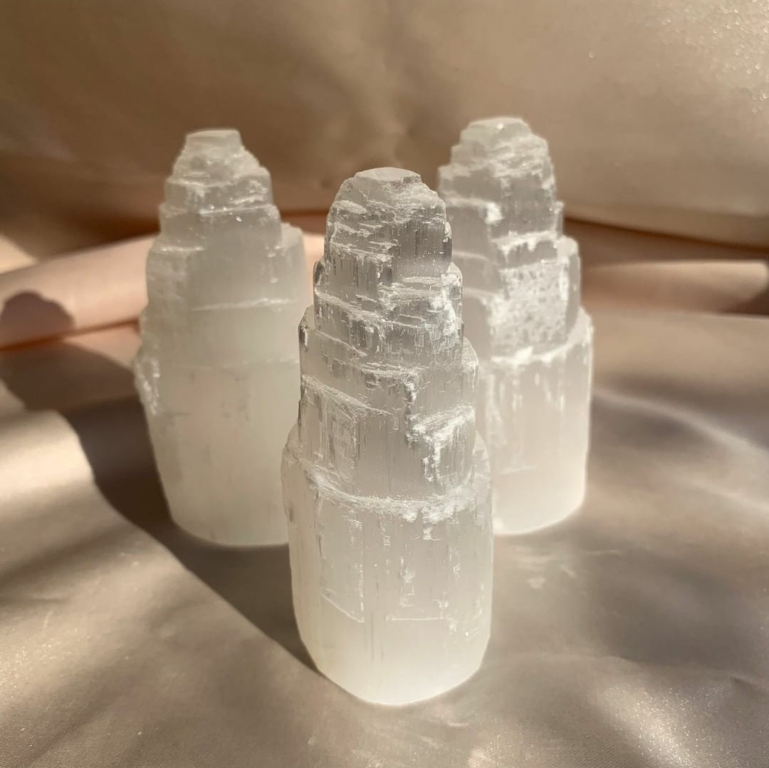 Selenite Tower Lamp